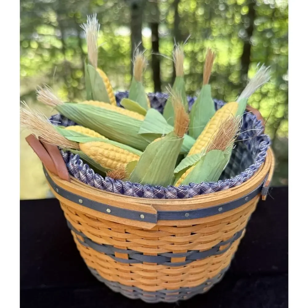Longaberger JW Collection 2002 Corn Basket Liner Protector & Ears of Corn Mint!
